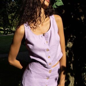 Everlane Button-front linen top